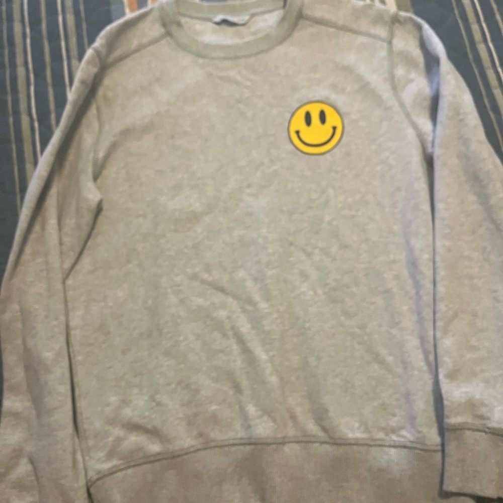 Calvin Klein women’s medium sweatshirt. Smiley face gray.